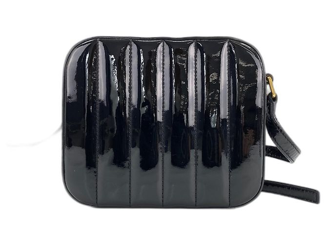 Borsa a tracolla Vicky Enamel Yves Saint Laurent Nero - vista 3