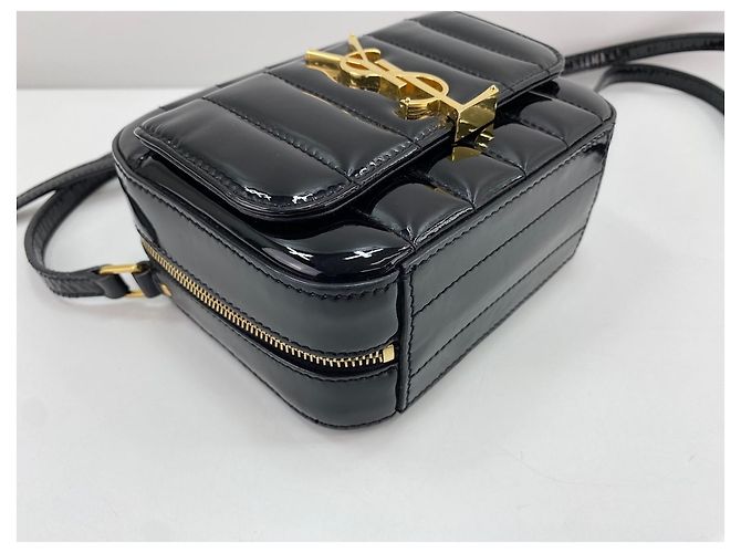 Borsa a tracolla Vicky Enamel Yves Saint Laurent Nero - vista 8