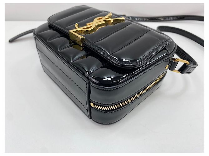 Borsa a tracolla Vicky Enamel Yves Saint Laurent Nero - vista 9