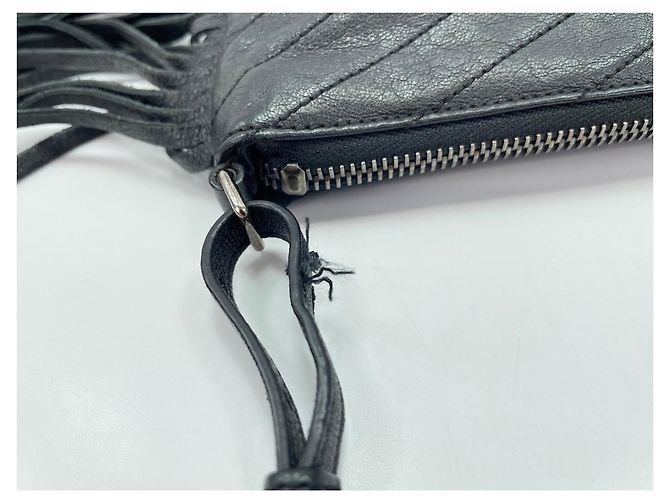 Borsa a tracolla in pelle nera Yves Saint Laurent Nero - vista 10