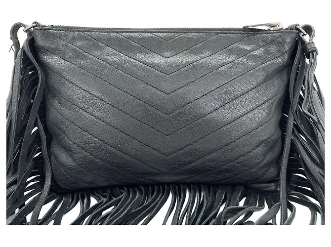 Borsa a tracolla in pelle nera Yves Saint Laurent Nero - vista 2