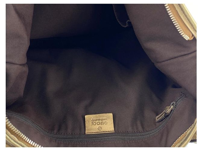 Borsa Tote Gucci GG Nylon Princy Marrone D'oro - vista 12