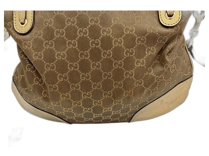 Borsa Tote Gucci GG Nylon Princy Marrone D'oro - vista 4