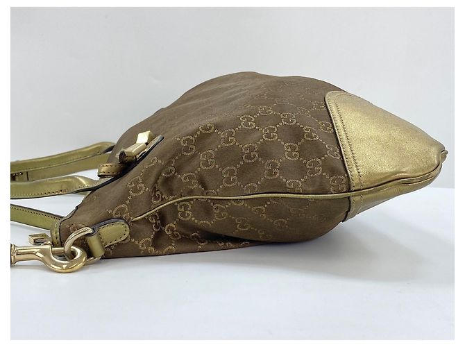Borsa Tote Gucci GG Nylon Princy Marrone D'oro - vista 5