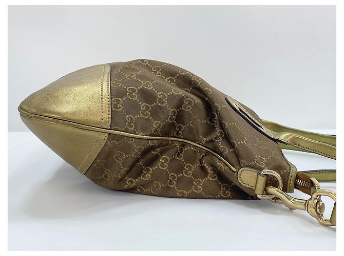 Borsa Tote Gucci GG Nylon Princy Marrone D'oro - vista 6