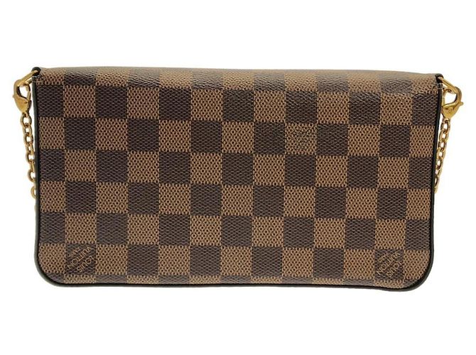 Borsa a tracolla Louis Vuitton Damier Pochette Felicie Marrone - vista 2