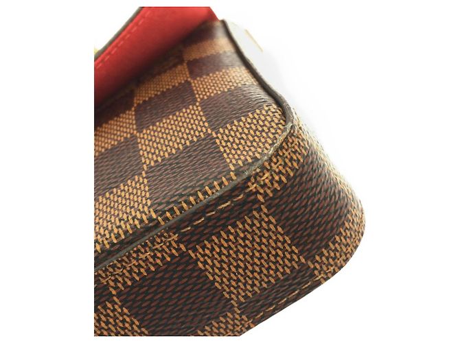 Borsa a tracolla Louis Vuitton Damier Pochette Felicie Marrone - vista 3
