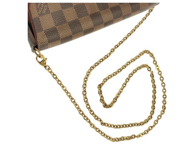Borsa a tracolla Louis Vuitton Damier Pochette Felicie Marrone - vista 5