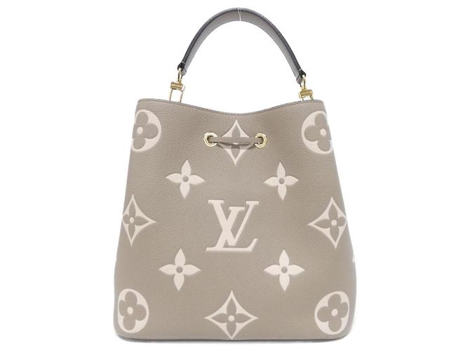 Néonoé Borsa a tracolla Louis Vuitton Bicolor Monogram Empreinte Neo Noe MM Beige Grigio - vista 2