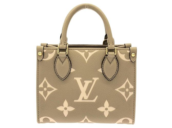 Borsa Louis Vuitton Bicolor Monogram Empreinte OnTheGo BB Beige Grigio - vista 2