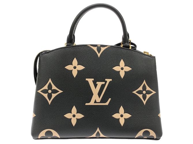 Borsa Louis Vuitton Bicolor Monogram Empreinte Petit Palais PM Nero Beige - vista 2