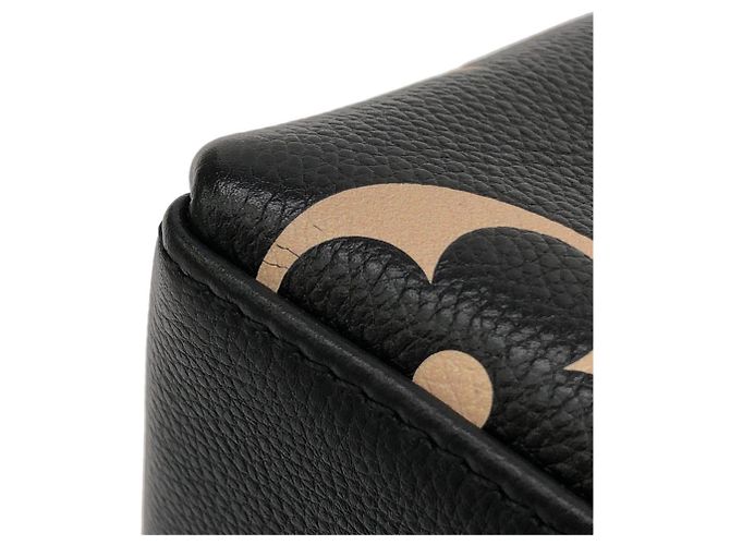 Borsa Louis Vuitton Bicolor Monogram Empreinte Petit Palais PM Nero Beige - vista 4