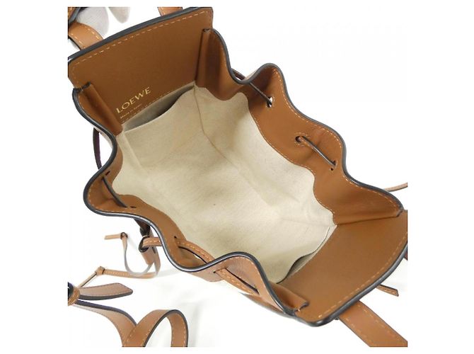 Mini borsa a tracolla Loewe Hammock con coulisse Beige - vista 8