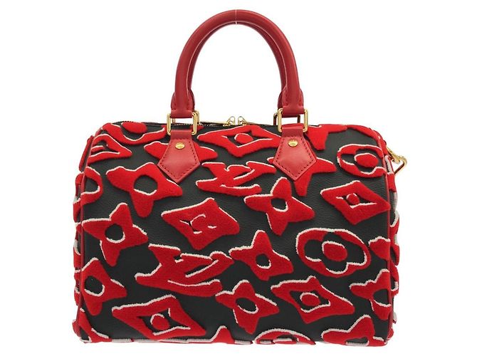 Louis Vuitton LVxUF Speedy Bandoulière 25cm Boston Bag Schwarz Rot - Ansicht 2