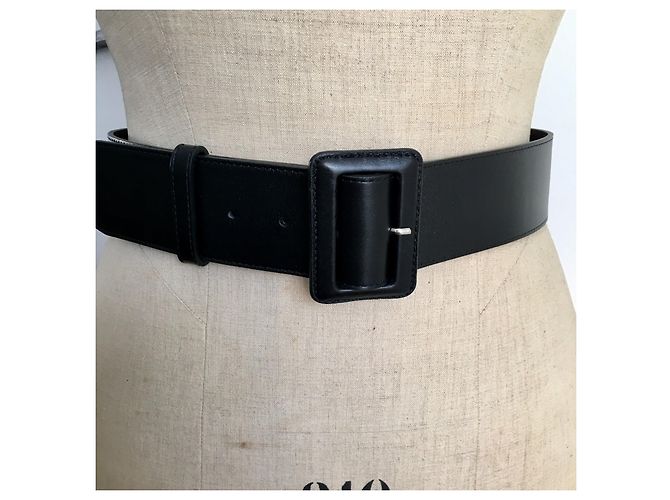 Christian Dior Breiter Ledergürtel Schwarz - Ansicht 2