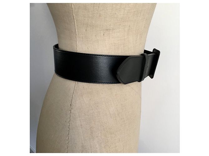 Christian Dior Breiter Ledergürtel Schwarz - Ansicht 3