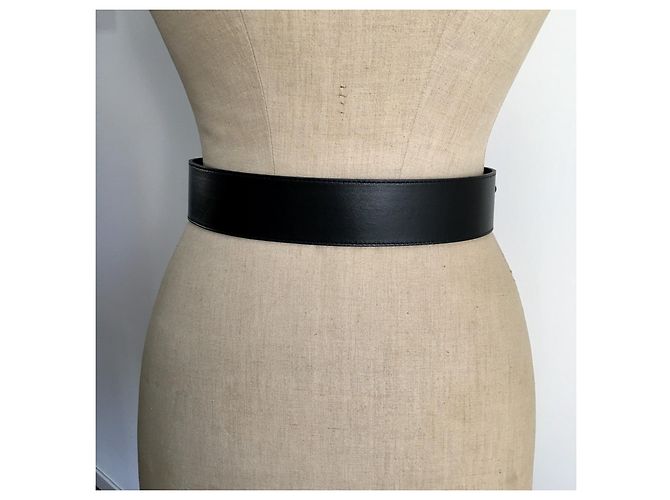 Christian Dior Breiter Ledergürtel Schwarz - Ansicht 4