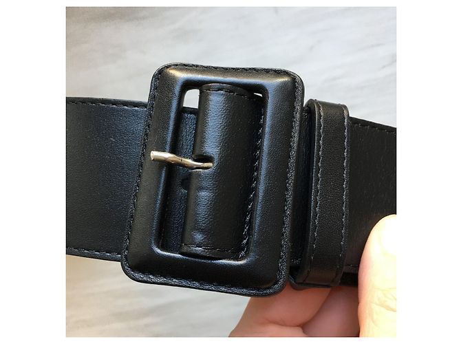 Christian Dior Breiter Ledergürtel Schwarz - Ansicht 5