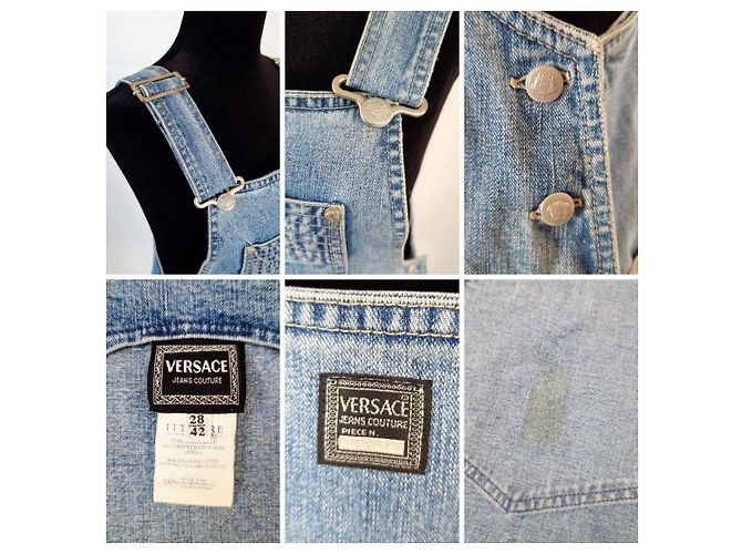 Versace Jeans Couture Denim Latzhose Mini-Kleid Blau - Ansicht 10