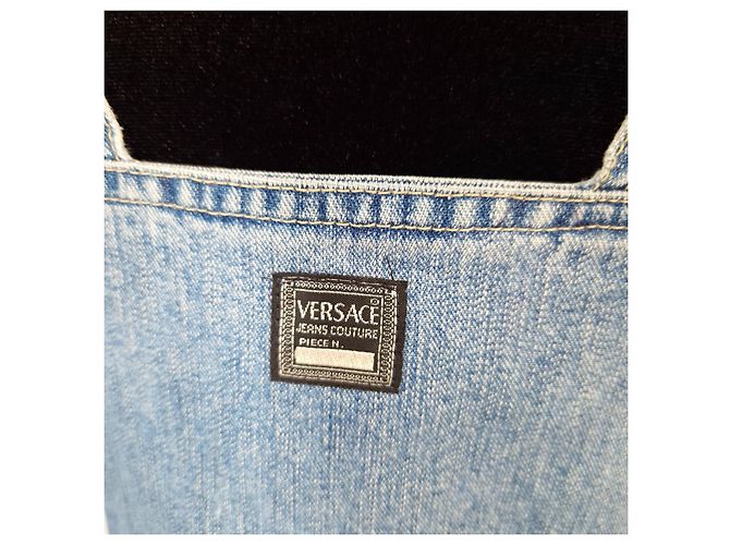 Versace Jeans Couture Denim Latzhose Mini-Kleid Blau - Ansicht 3