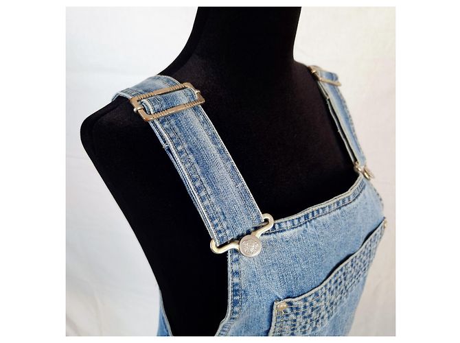 Versace Jeans Couture Denim Latzhose Mini-Kleid Blau - Ansicht 5