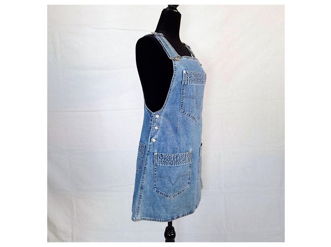Versace Jeans Couture Denim Latzhose Mini-Kleid Blau - Ansicht 6