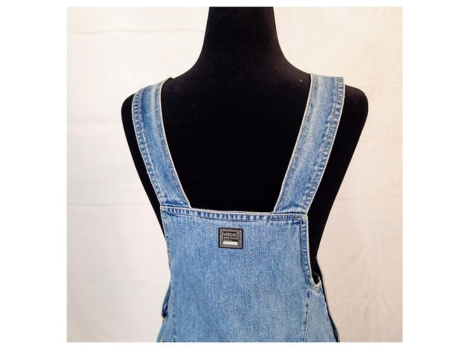 Versace Jeans Couture Denim Latzhose Mini-Kleid Blau - Ansicht 8