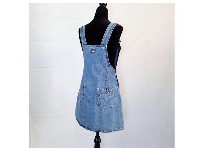 Versace Jeans Couture Denim Latzhose Mini-Kleid Blau - Ansicht 9