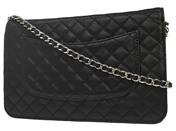 Chanel Wallet on Chain aus gestepptem Lammleder Small Schwarz - Ansicht 2