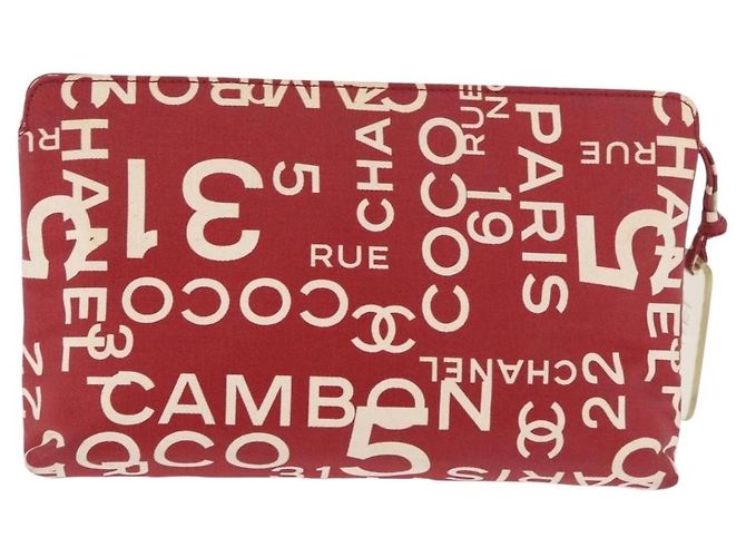 Clutch Chanel Vintage in tela Rosso - vista 2
