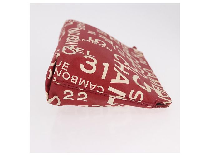 Clutch Chanel Vintage in tela Rosso - vista 3