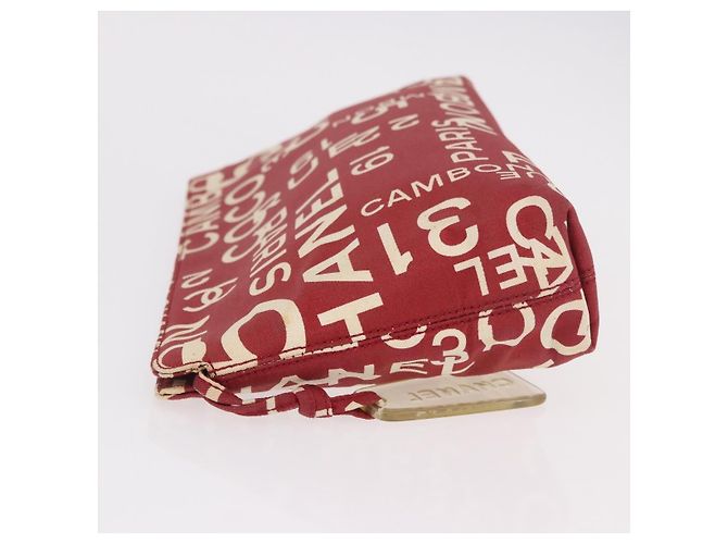 Clutch Chanel Vintage in tela Rosso - vista 4
