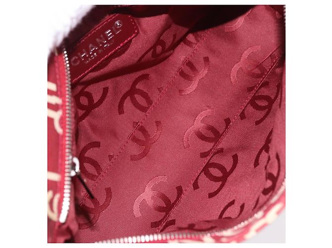 Clutch Chanel Vintage in tela Rosso - vista 5