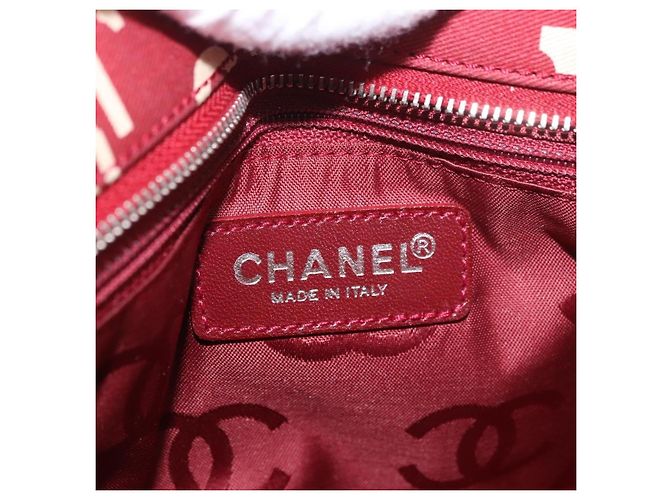 Clutch Chanel Vintage in tela Rosso - vista 6