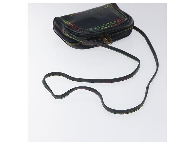Fendi Vintage Zip Leather Blu navy - vista 7