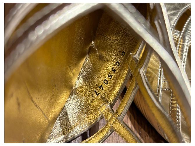 Chanel Bailarinas con tiras de cuero dorado - vista 7