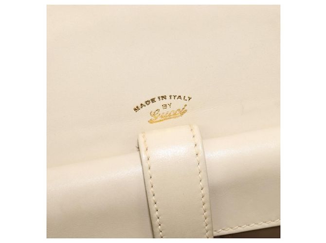Gucci Vintage Flap Leather Small Beige - vista 6