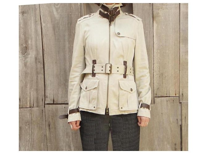 Giacca Burberry Brit Beige in Cotone Stile Trench - vista 2