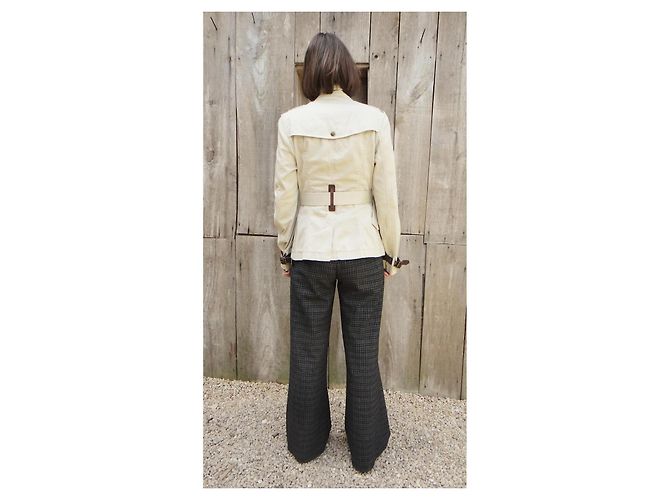 Giacca Burberry Brit Beige in Cotone Stile Trench - vista 3