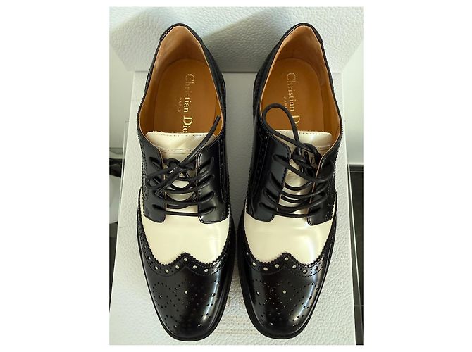 Dior Teddy-D Scarpe Oxford Pelle Bianco e Nero Bianco sporco - vista 4