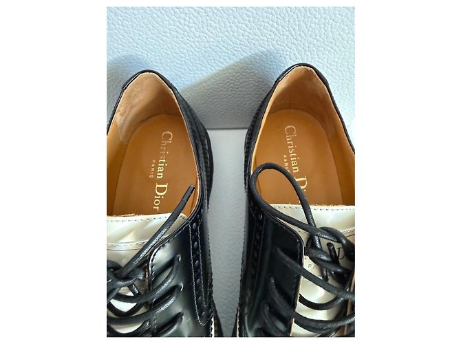 Dior Teddy-D Scarpe Oxford Pelle Bianco e Nero Bianco sporco - vista 5