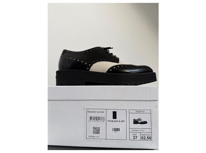 Dior Teddy-D Scarpe Oxford Pelle Bianco e Nero Bianco sporco - vista 6