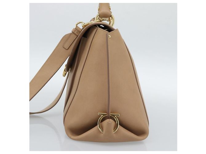 Salvatore Ferragamo Sofia Rainbow Saddle Leather Medium Beige - vista 4
