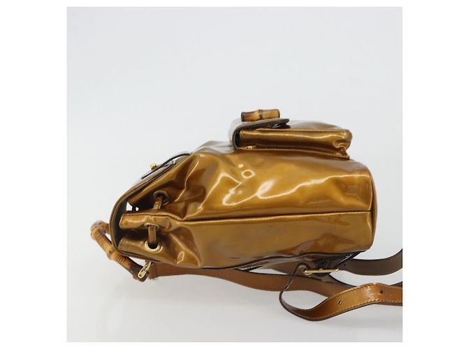 Gucci Vintage Bamboo Patent Mini D'oro - vista 4