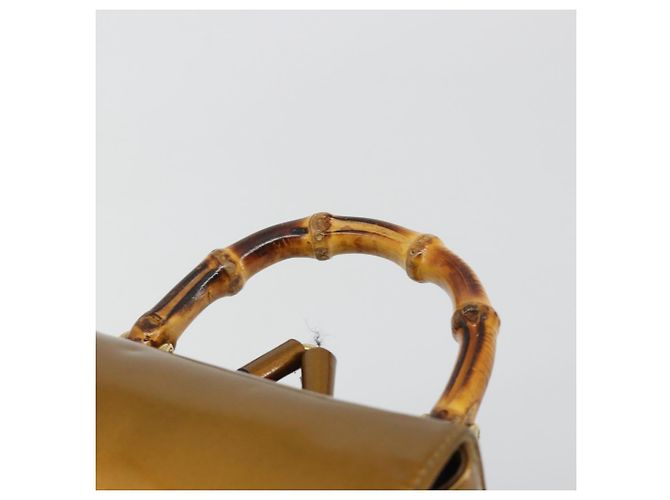 Gucci Vintage Bamboo Patent Mini D'oro - vista 5
