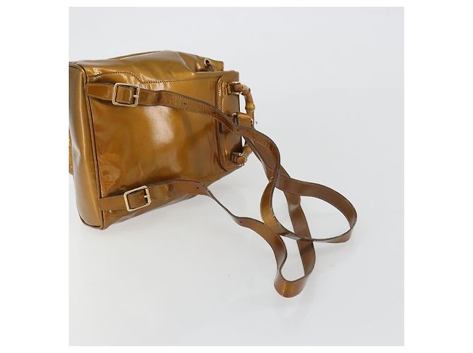 Gucci Vintage Bamboo Patent Mini D'oro - vista 6
