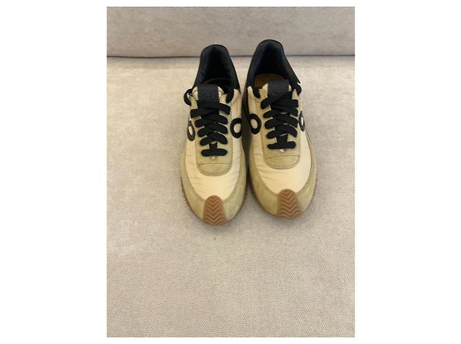 Sneakers Loewe Flow Runner in nylon e scamosciato Marrone Nero Beige - vista 2