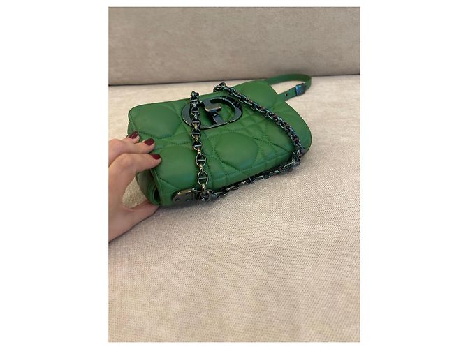 Dior Caro Borsa a tracolla Pelle Cannage Verde - vista 11