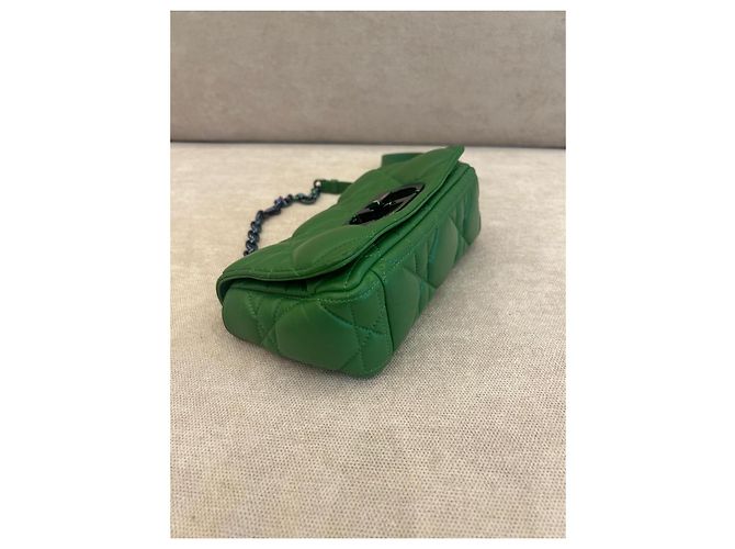 Dior Caro Borsa a tracolla Pelle Cannage Verde - vista 3
