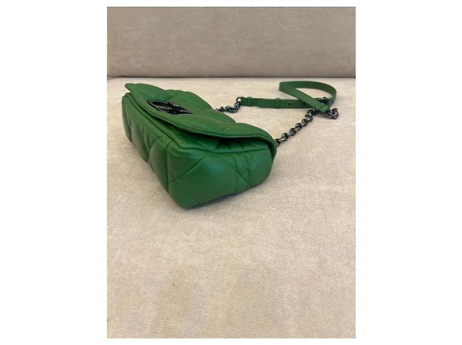 Dior Caro Borsa a tracolla Pelle Cannage Verde - vista 5